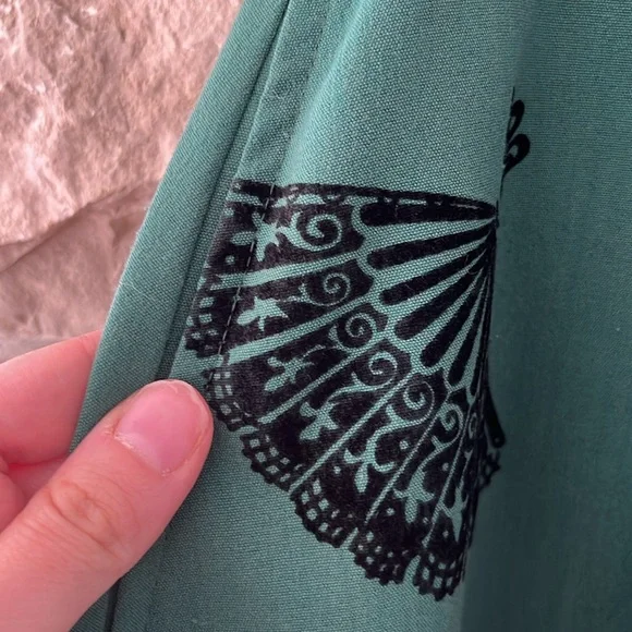 Bettie Page Las Vegas Vintage Inspired A-line Green Skirt Size Medium - Picture 9 of 16